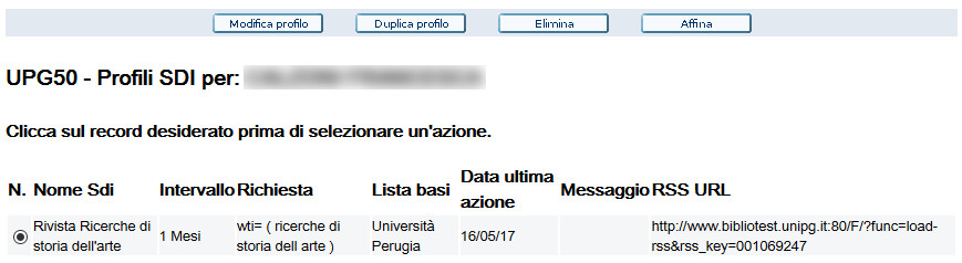 Gestione dei profili SDI